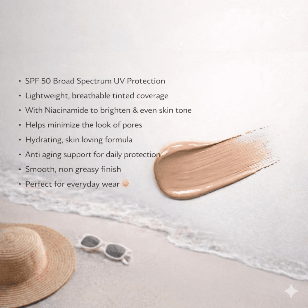 Hazel & Co. Tinted Sunscreen SPF 50 PA+++ | Tone-Adapting Sunscreen with Niacinamide | 35g thumbnail 4