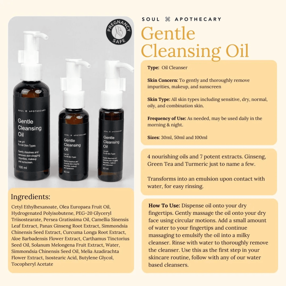 Soul Apothecary Gentle Cleansing Sets | Cleansing Oil, Brightening, Salicylic Acid & Oat Cleanser thumbnail 2