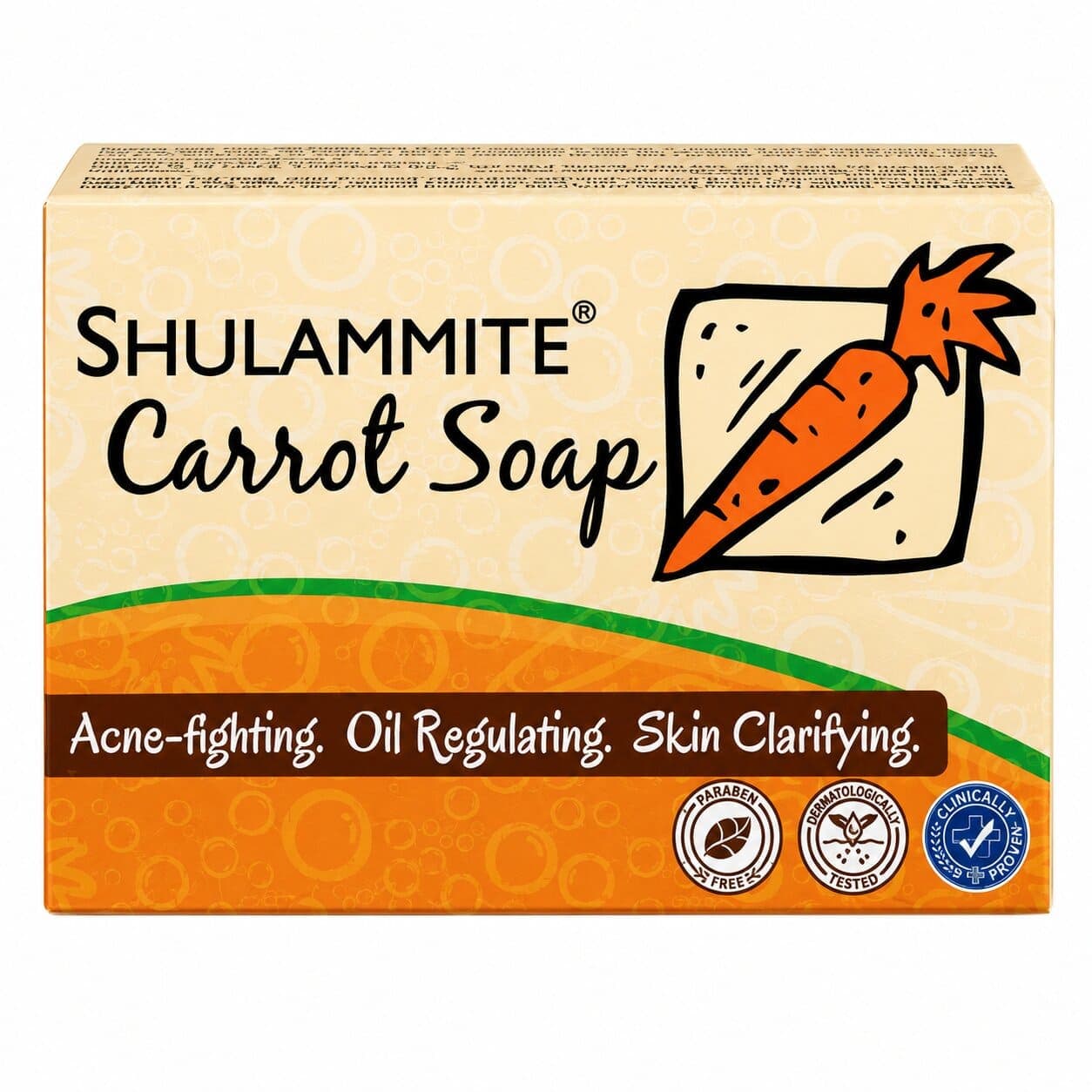 Shulammite Carrot Soap (Anti-Acne) Face & Body Bar 150g thumbnail 3