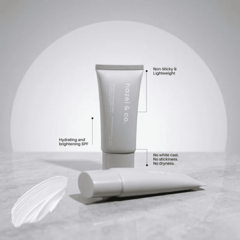 hazel & co. Moisturizing Suncreen SPF 50 with Niacinamide & Hyaluronic Acid UVA/UVB Protection