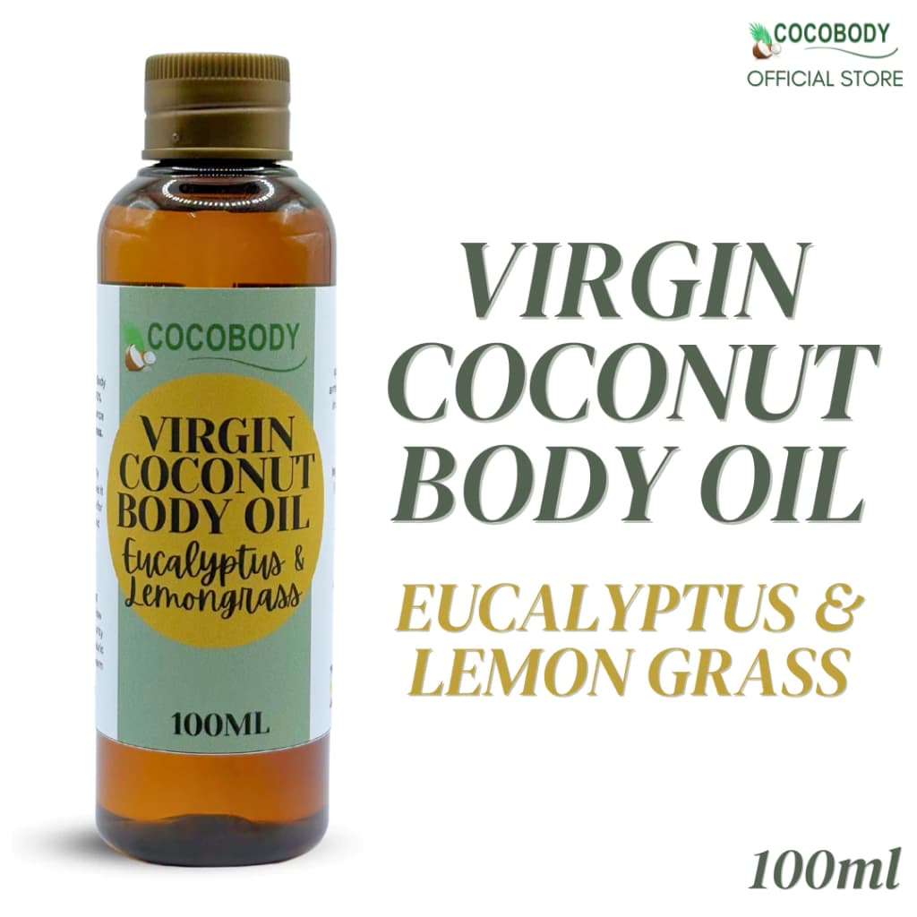 Cocobody, Virgin Coconut Body Oil Eucalyptus and Lemongrass 100mL