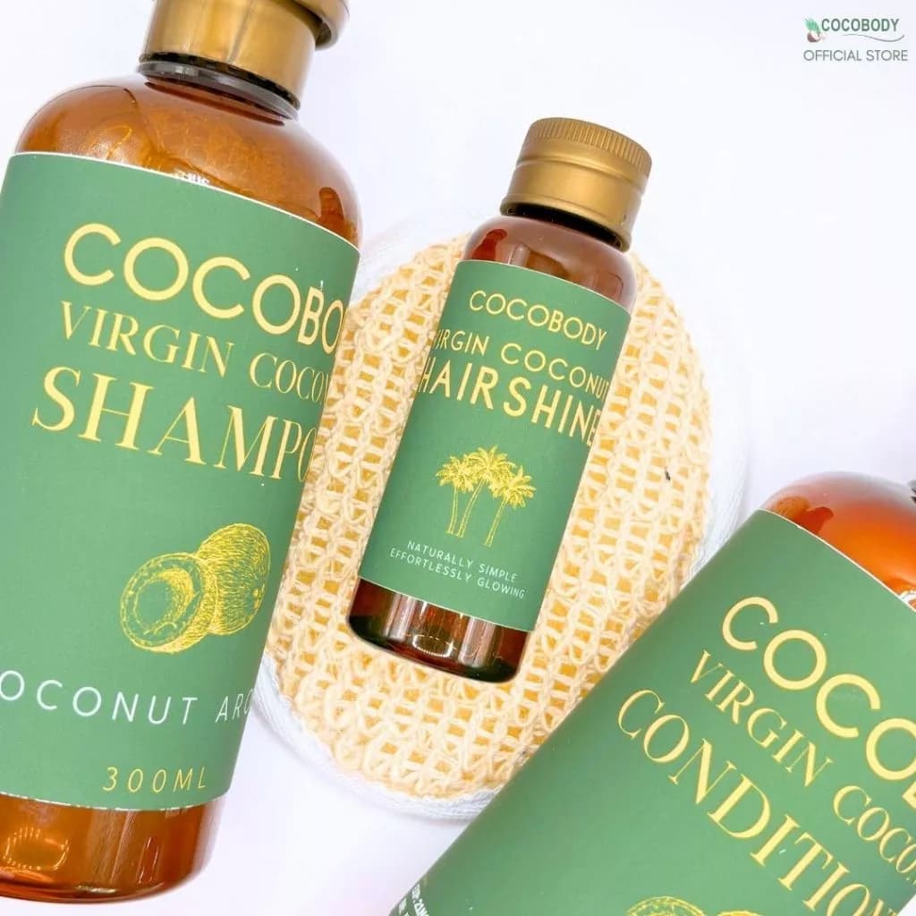 Cocobody, Good Hair Day Set - Virgin Coconut Shampoo Conditioner & Hairshine for Nourished Hair
