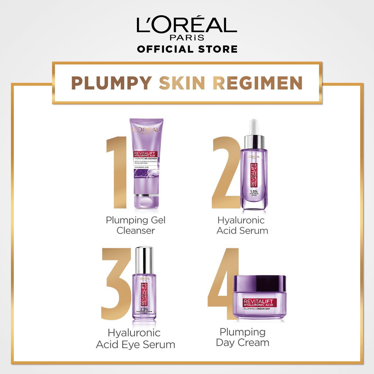 Hyaluronic Acid Hydrating Gentle Gel Cleanser 100mL 3 Loreal Paris Skin Regimen