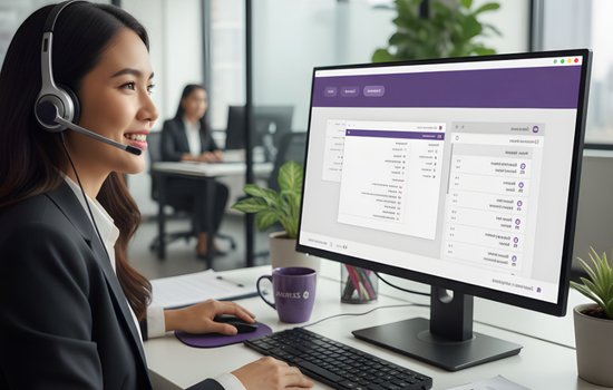 Female Staff of Zenska Giving Support Via Call