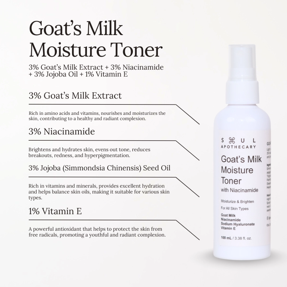 SOUL APOTHECARY | Goats Milk Moisture Toner with Niacinamide 3 SOUL APOTHECARY | Goats Milk Moisture Toner with Niacinamide - Image 2