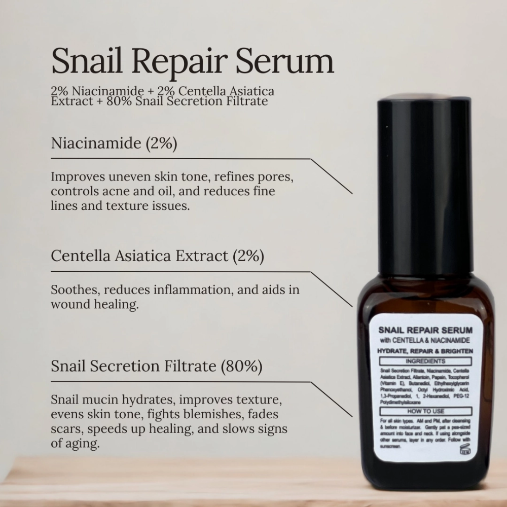 SOUL APOTHECARY | Snail Repair Serum with Centella and Niacinamide 3 SOUL APOTHECARY | Snail Repair Serum with Centella and Niacinamide - Image 2