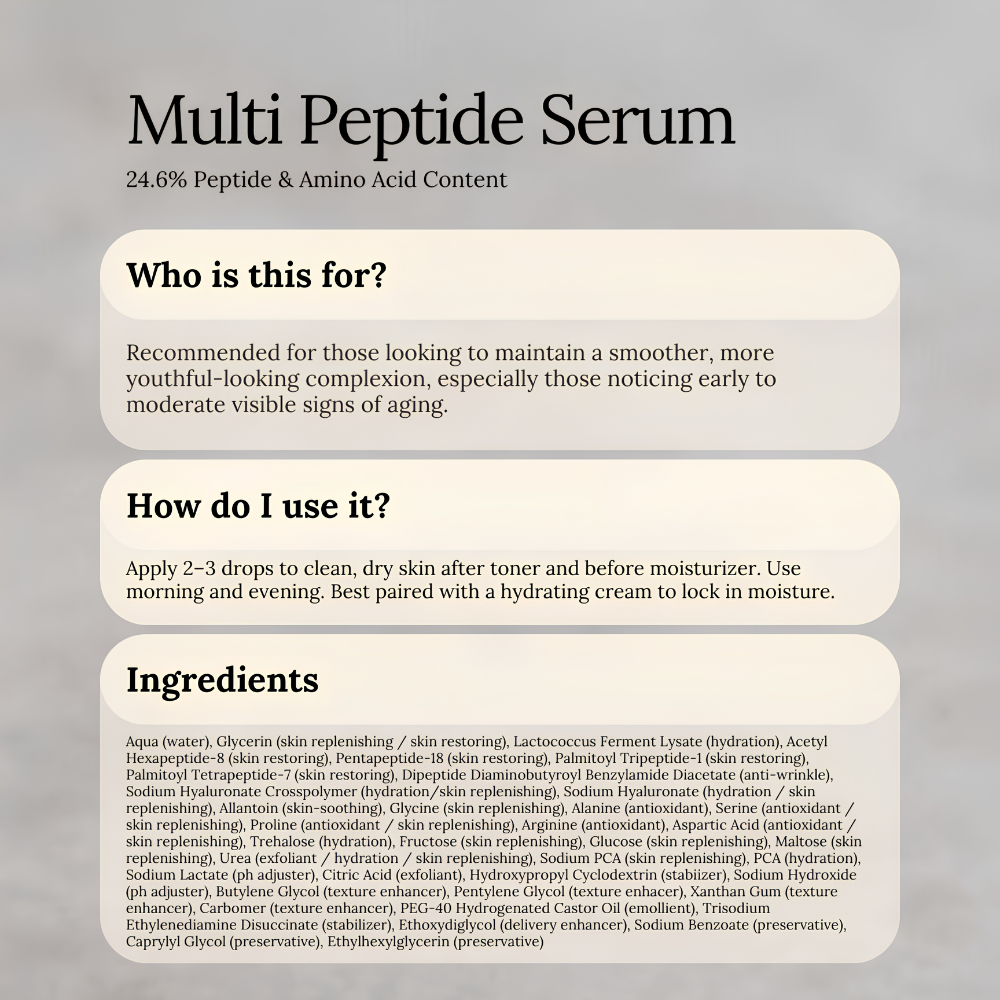 Soul Apothecary | Multi-Peptide Serum (24.6% Peptide & Amino Acid Content) 4 Soul Apothecary | Multi-Peptide Serum (24.6% Peptide & Amino Acid Content) - Image 3