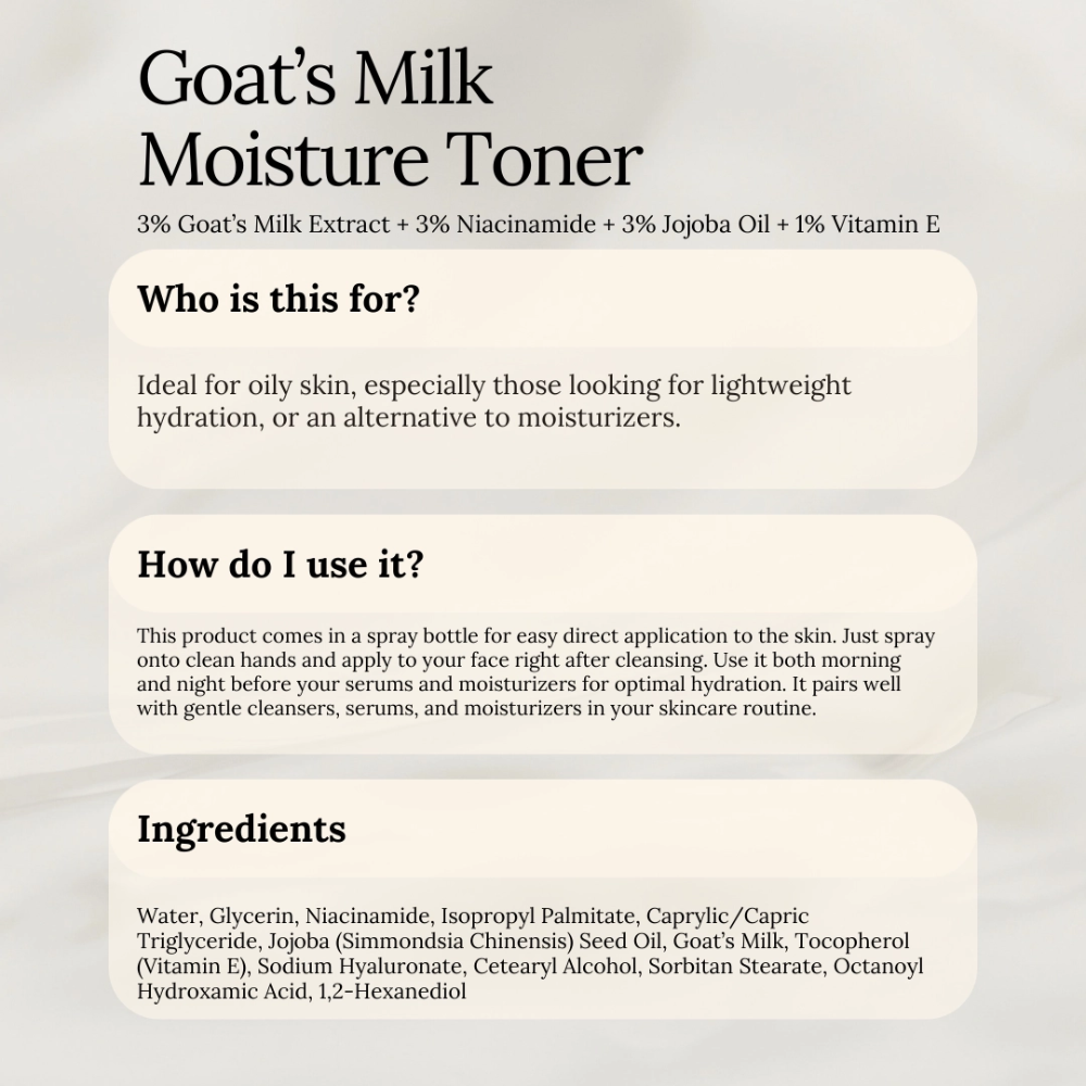 SOUL APOTHECARY | Goats Milk Moisture Toner with Niacinamide 4 SOUL APOTHECARY | Goats Milk Moisture Toner with Niacinamide - Image 3